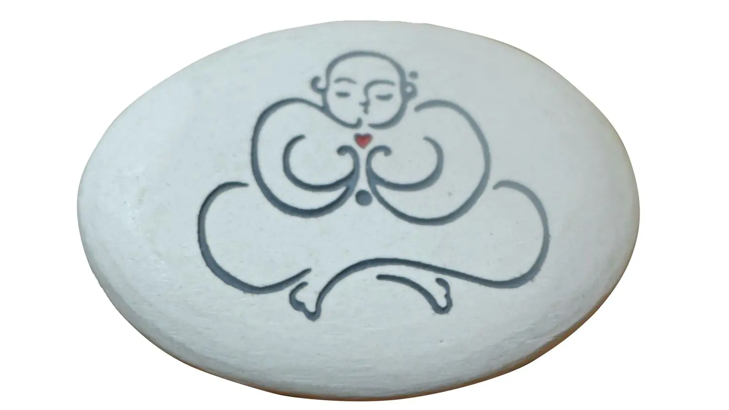  Product image 1 of the product “White stone with Buddha calligraphy as magnetic holder, 3 pieces ”